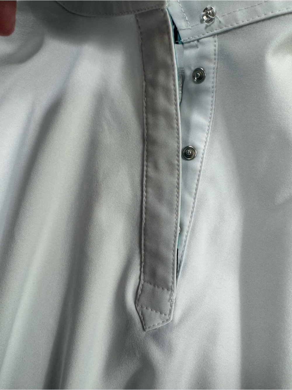 ROMFH Equestrian Chill Factor Long Sleeve Show Shirt XL White Horse Print Collar - Picture 14 of 16